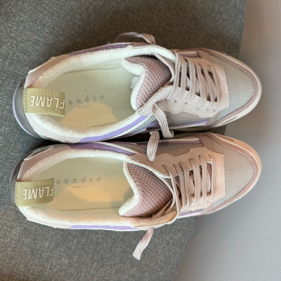 NIB Sandro Flame Sneakers in Powder Pink, Size EUR 40/US 8